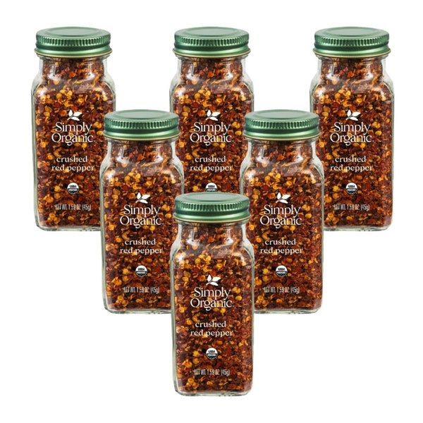 6-PACK OF Pepper Red Crushed Simply Organic 1.59 oz