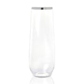 4-PACK OF Glass Flute 9 oz Stemless Plastic