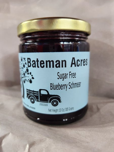 12-PACK OF Spreads, Jams, Sugar-Free Lemon Blueberry Schmear, 10 ounces, 12 ct Bateman Acres