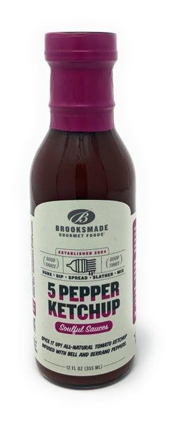12-PACK OF Ketchup, 5 Pepper Brooksmade Gourmet