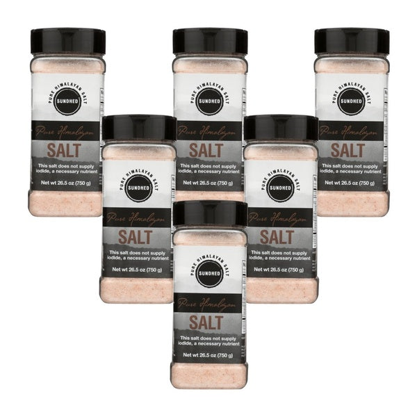 6-PACK OF Salt Fine Himalayan Jar Sundhed 750 gm