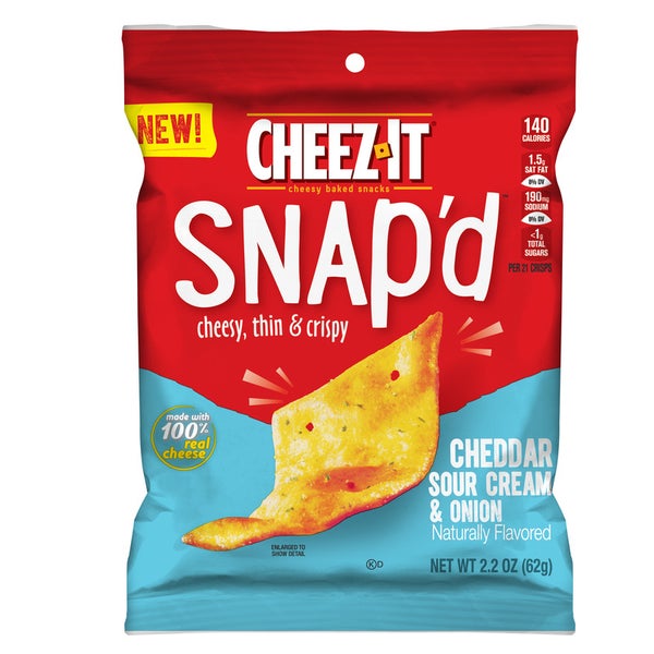 6-PACK OF CHIP CHEEZIE SOUR CREAM AND ONION SNAP'D CHEEZIT