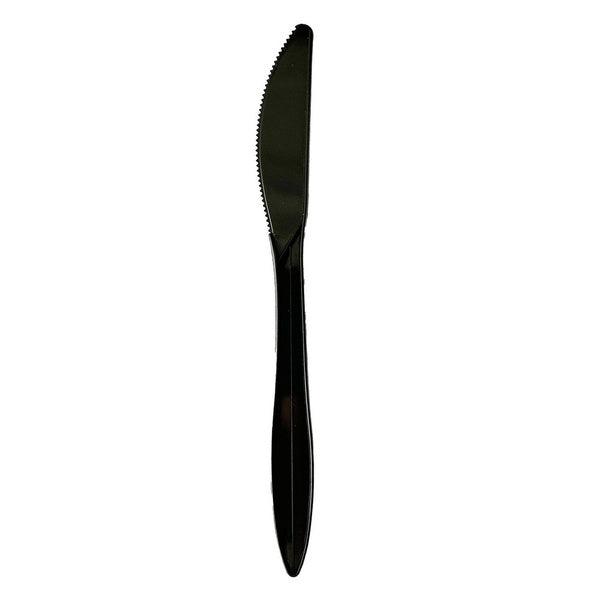 1000-PACK OF Durable Boardwalk Mediumweight Polypropylene Plastic Knife Cutlery - Black - 1000 Count for Events and Gatherings