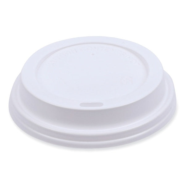 1000-PACK OF Lid Plastic Boardwalk BWKDEERHLIDW Deerfield White Plastic Lids for 10 to 16 oz Hot Cups - Bulk