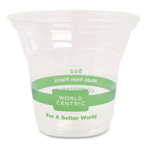 2000-PACK OF Cup Plad Eco-Friendly World Centric CP-CS-5 5 oz Clear PLA Plastic Cold Cups - 2000 Count