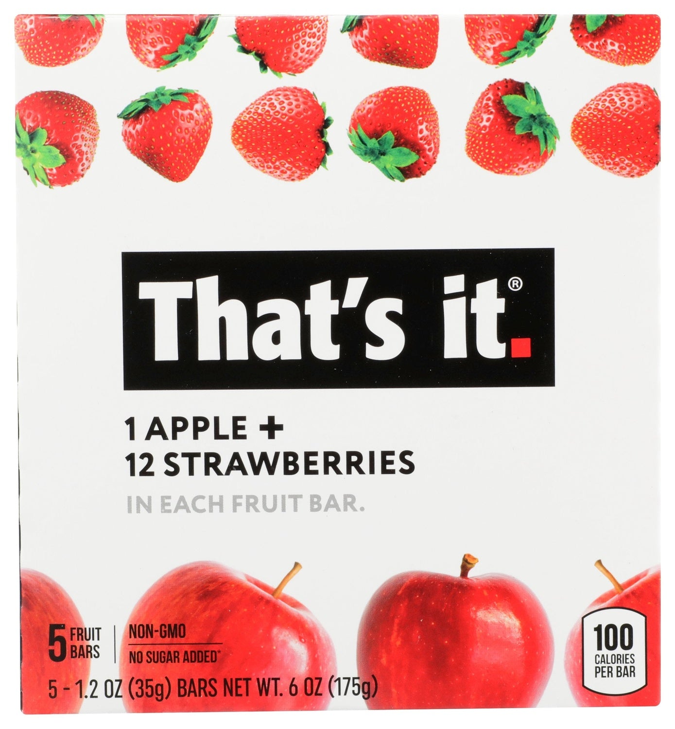 6-PACK OF BAR FRUIT APPLE STRAWBERRIES