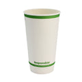 500-PACK OF CUP HOT COMPOSTABLE PAPER SQUAT SMOOTH INSULATED 20 OZ DISPOSABLE