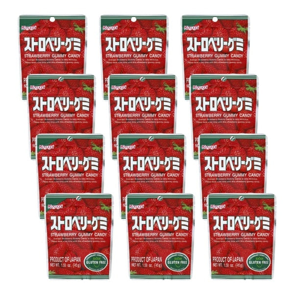 12-PACK OF Candy Gummy Strawberry Kasugai 1.76 oz