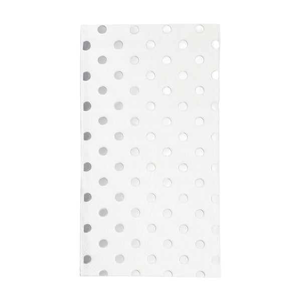 12-PACK OF Napkin Dinner Silver Dots Design