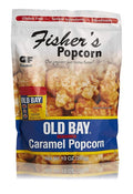 12-PACK OF Popcorn Caramel OLD BAY Seasoned Large Pouch, Fisher’s Popcorn