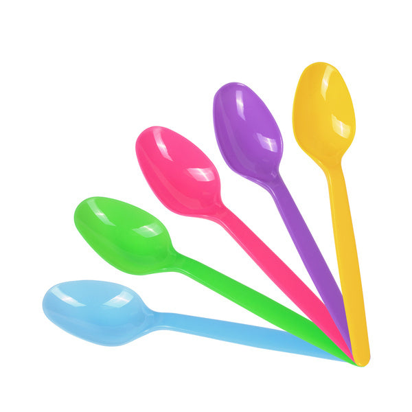 1000-PACK OF Teaspoon Plastic Karat 1,000 ct PS Plastic Heavy Weight Tea Spoons, Rainbow