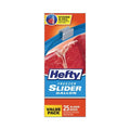25-PACK OF Bag Plastic Hefty 10.56 x 11 Inch Gallon Slider Freezer Storage Bags - Clear, 25 Count Box for Easy Food Storage