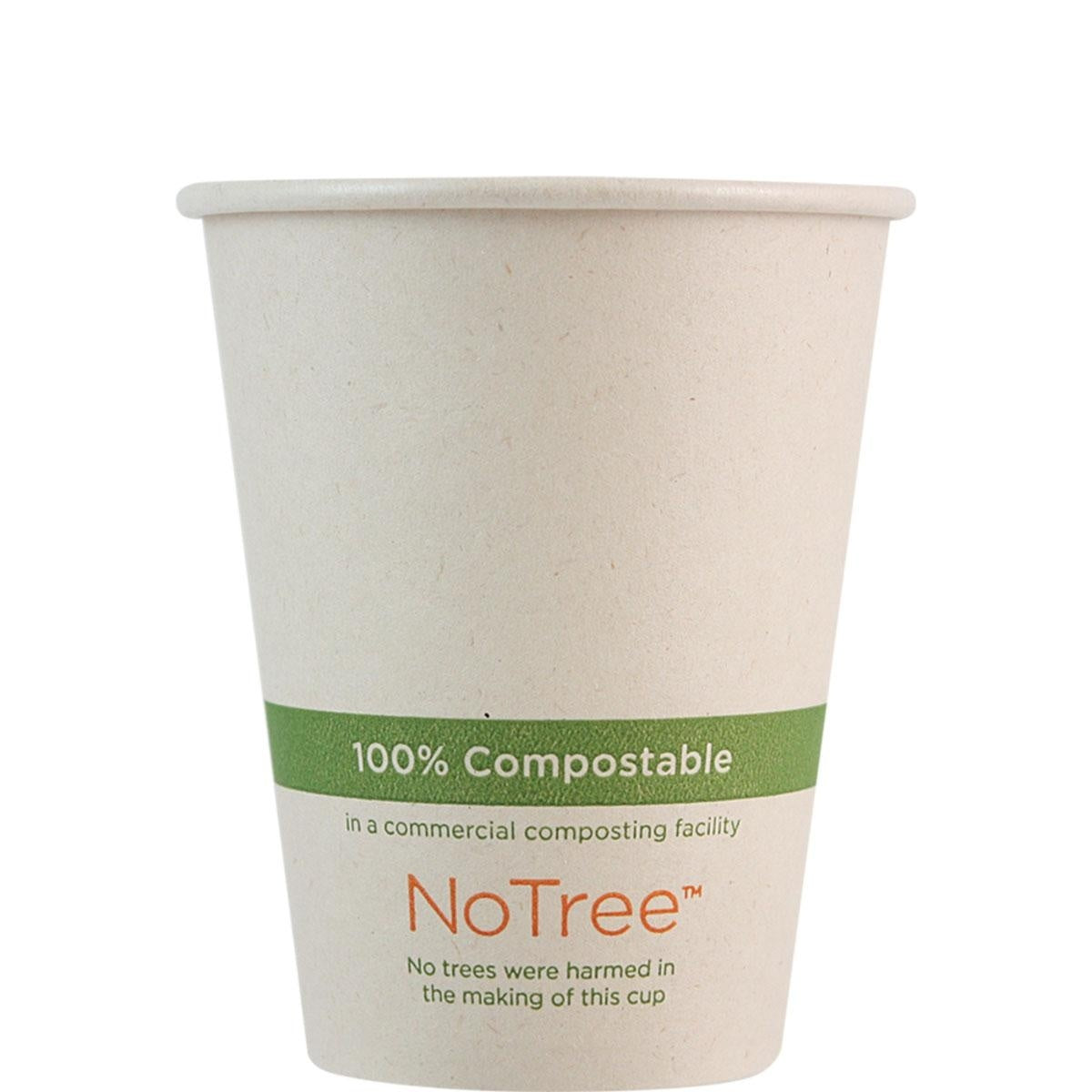 1000-PACK OF CUP HOT 8 oz World Centric Compostable NoTree Bamboo Paper Coffee Cups | 1000 count