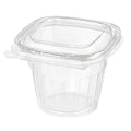 232-PACK OF Inline Plastics Safe-T-Fresh Tamper Evident & Tamper Resistant Clamshell 12 oz. Square Top Cup with Round Base