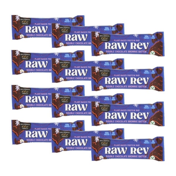 12-PACK OF Bar Nutritional Double Chocolate Brownie Batter Raw Revolution 1.6 oz