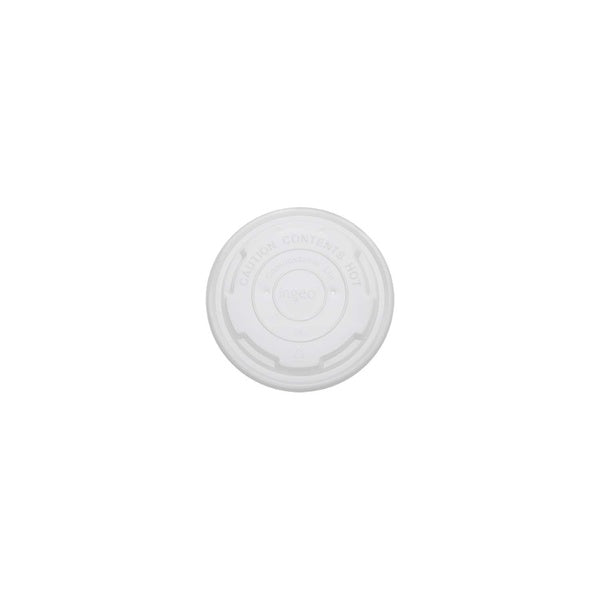 1000-PACK OF Lid Togo Karat Earth 90.8mm Compostable Flat Lids for 6-10 oz Paper Food Container, White - 1,000 pcs