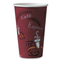 1000-PACK OF Cup Paper SOLO 316SI-0041 16 oz. Bistro Design Paper Hot Drink Cups - Maroon (1000 Count) for Coffee, Tea, and More