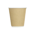 500-PACK OF Cup Paper Karat 10oz Ripple Paper Hot Cups - Kraft (90mm) - 500 ct
