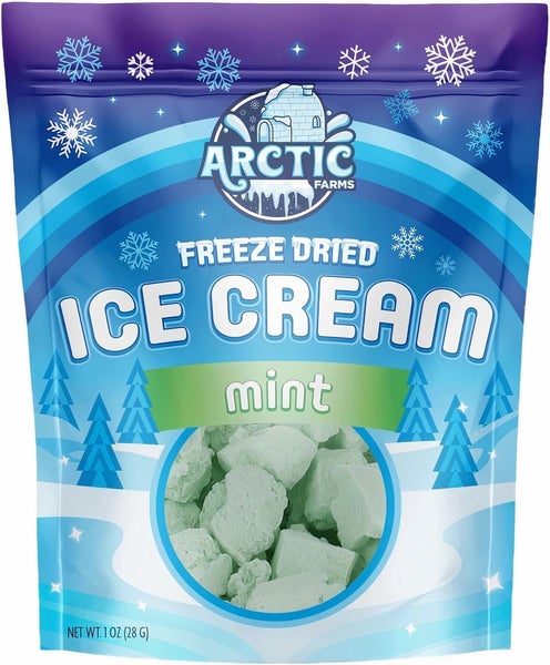 12-PACK OF Candy, Freeze Dried Ice Cream - Mint, Arctic Farms