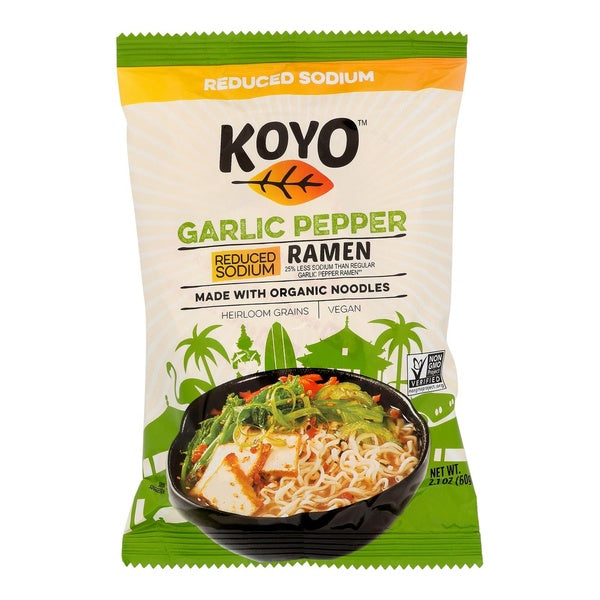 12-PACK OF Noodle Ramen Garlic Pepper Koyo 2.1 oz
