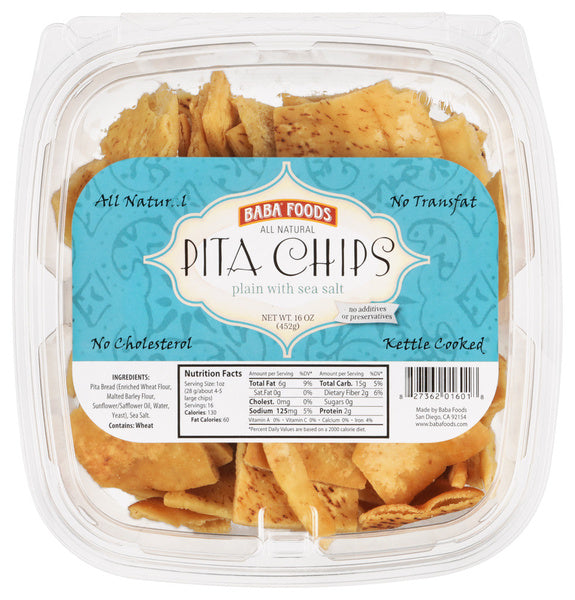 8-PACK OF CHIP PITA PLAIN WITH SEA SALT 16 OUNCE - CASE OF 8