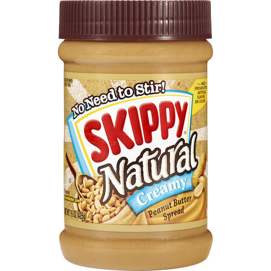 12-PACK OF Natural Creamy Peanut Butter Skippy Peanut Butter, 12 - 15 Oz
