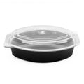 150-PACK OF Container Takeout Karat150 sets 24 oz PP Microwaveable Oval Food Container with Clear Lid, Black