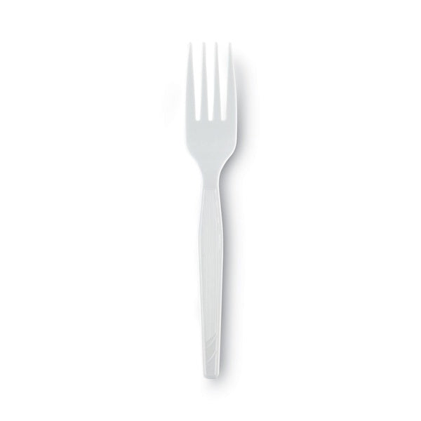 1000-PACK OF Cutlery Plastic Dixie FM217 Heavy Mediumweight Plastic Forks - White - 1000 Count Carton for Catering and Events