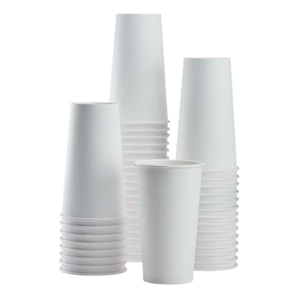 600-PACK OF Cup Paper Karat 20 Ounce Poly Lined To Go Paper Hot Cups for Coffee, White (600 Pack)
