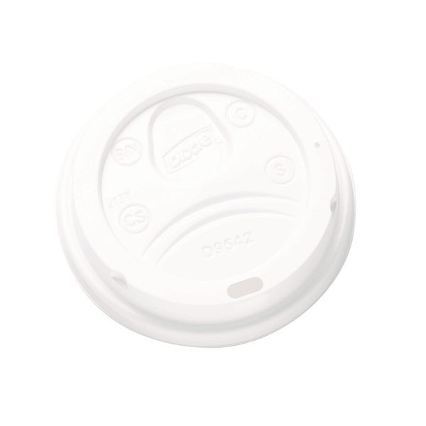 100-PACK OF Lid Dome Dixie D9542 10 oz to 20 oz White Hot Cups with Drink-Thru Dome Lids - 100 Pack for Convenient Beverage Enjoyment
