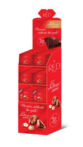 48-PACK OF Chocolate Truffle Milk Chocolate Diamond Shipper RED, Chocolette Distribution