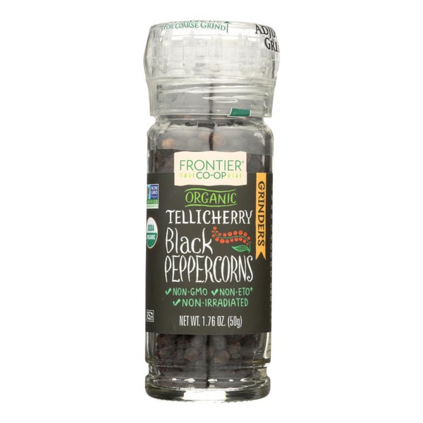 6-PACK OF Spice Peppercorn Whole Black Organic Grinder Frontier 1.76 oz