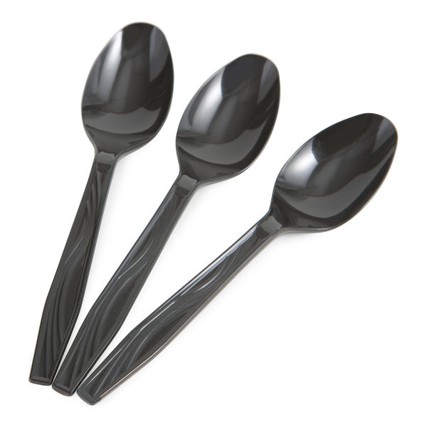 1000-PACK OF SPOON PLAS MED STY WRAPPED BLK