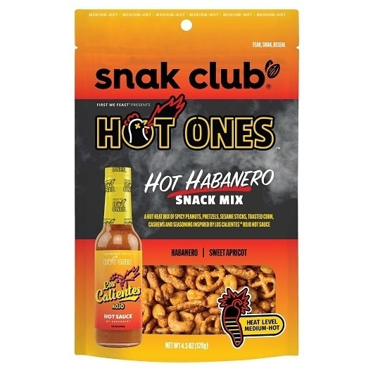 6-PACK OF Hot Ones Hot Habanero Snack Mix Snak Club, 6 - 4.5 Oz