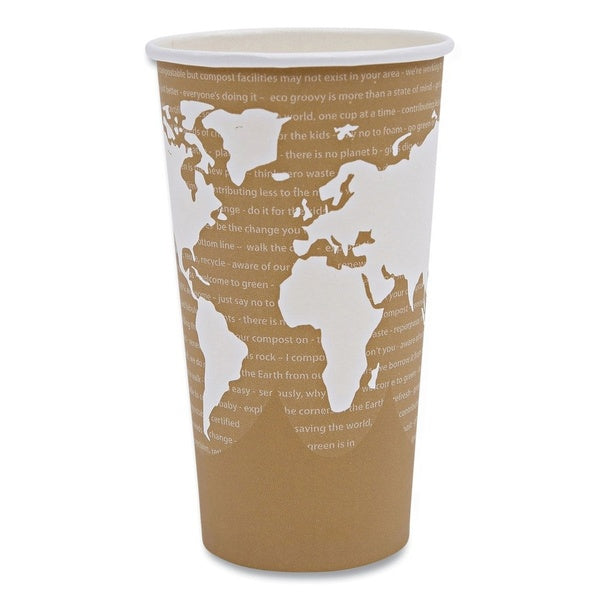 1000-PACK OF Cup Paper Eco-Products EP-BHC20-WA 20 oz World Art Compostable Hot Cups - 1000 Count Eco-Friendly Beverage Cups