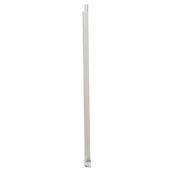 1200-PACK OF Straw Wrapped Boardwalk BWKGST1025RW 10.25" Red and White Striped Polypropylene Wrapped Giant Straws - 1200 Count for Cold Beverages