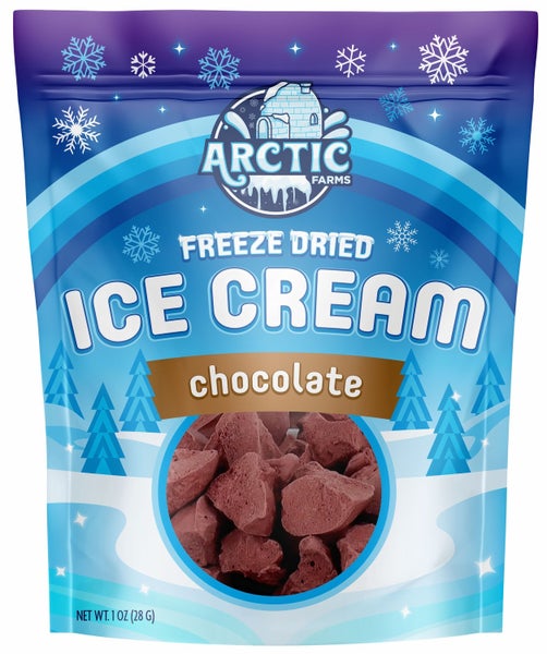 12-PACK OF Candy, Freeze Dried Ice Cream - Chocolate, Arctic Farms