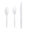 250-PACK OF Cutlery Set Boardwalk BWK3KITHVYWH 3-Piece Disposable Cutlery Set - Fork, Knife, and Teaspoon - White - 250 Count Carton