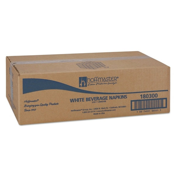1000-PACK OF Hoffmaster Regal Embossed Beverage Napkins - 2-Ply, 9.5 x 9.5 Inches, White, 1000 Count