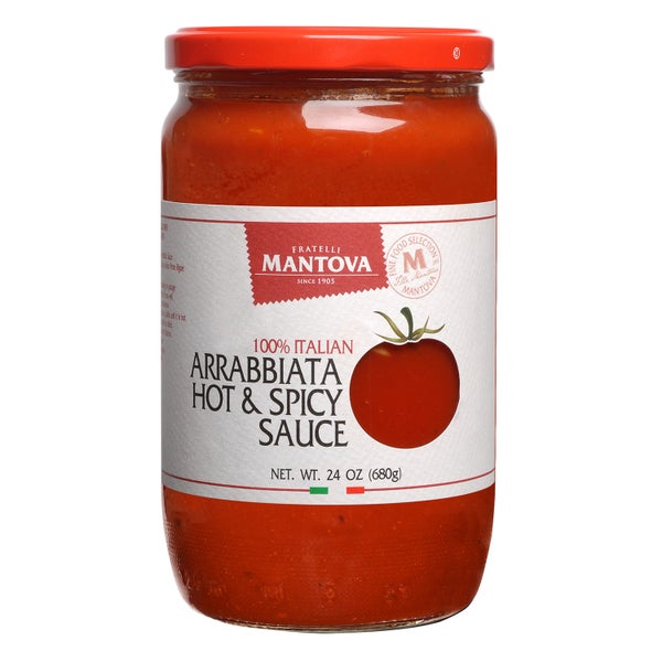 6-PACK OF Sauce Mantova Arrabbiata Hot & Spicy, 24 oz., Fine Italian Food