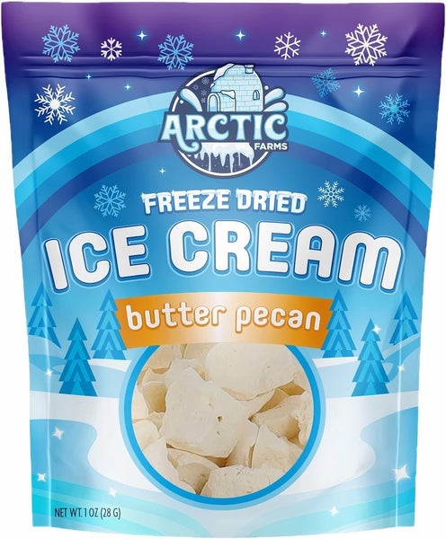 12-PACK OF Candy, Freeze Dried Ice Cream - Butter Pecan, Arctic Farms