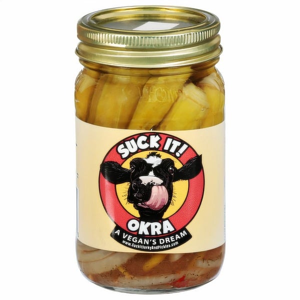 12-PACK OF Okra Pickled, Suck it! Jerky and Pickles