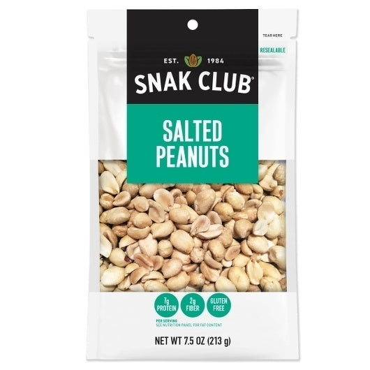 6-PACK OF Salted Peanuts Snak Club, 6 - 7.5 Oz