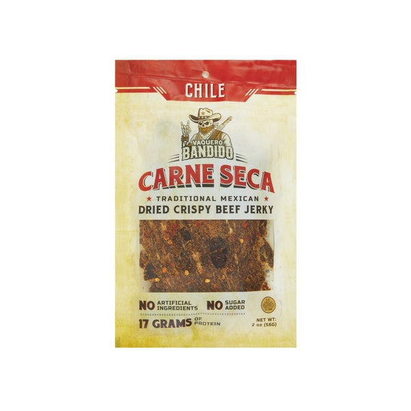 12-PACK OF Beef Jerky Vaquero Bandido Chile Carne Seca Beef Jerky 12-Pack 2oz