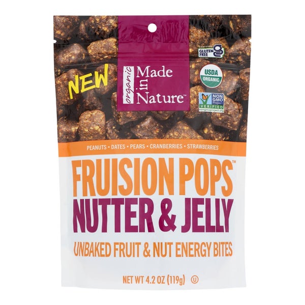 6-PACK OF Bar Energy Nutter & Jelly Made In Nature 4.2 oz