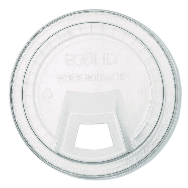 1000-PACK OF Eco-Products EP-FLCS 1000-Piece/Carton GreenStripe 9 - 24 oz. Cold Cup Sip Lids - Clear