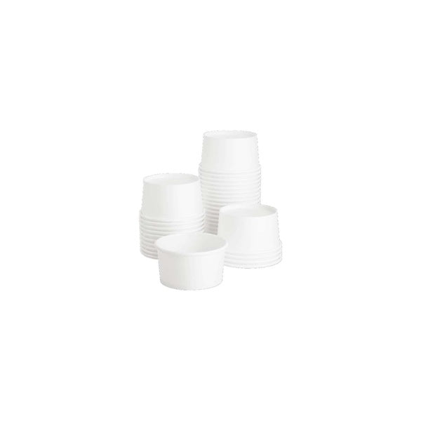 1000-PACK OF Container Takeout Karat Earth 4 oz Eco-Friendly Paper Portion Cup, White - 1,000 pcs