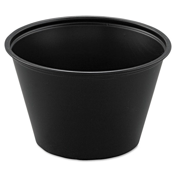 2500-PACK OF Container Food Dart P400BLK 4 oz. Black Polystyrene Portion Cups - Perfect for Food Service and More (2500 Count)