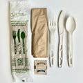 250-PACK OF UTENSIL KIT 6" Wrapped Compostable CPLA Utensil Set w/ Napkin, Salt & Pepper | 250 count