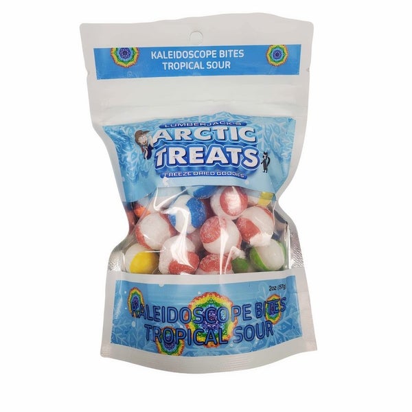 24-PACK OF Candy Freeze Dried Sour Tropical Kaleidoscope Bites, Lumberjack's Arctic Treats